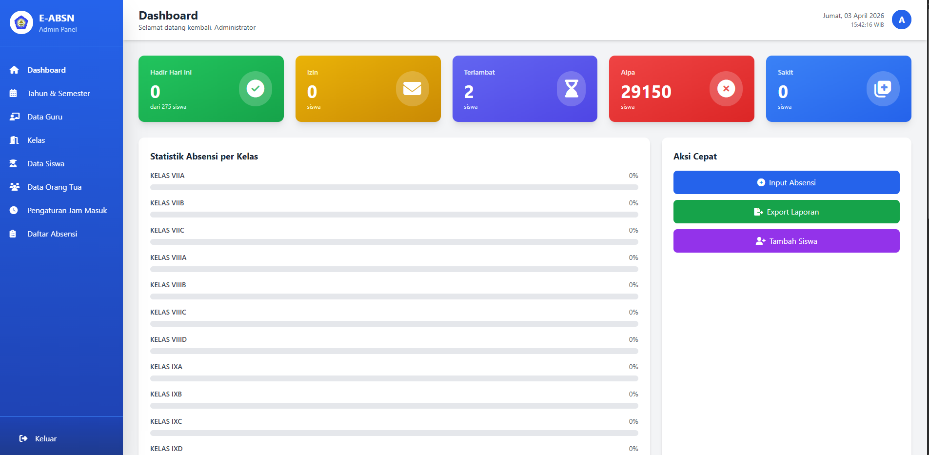 Aplikasi Absensi siswa
